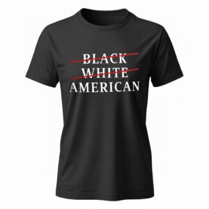 Black white slash American letter_Ladies T-Shirt