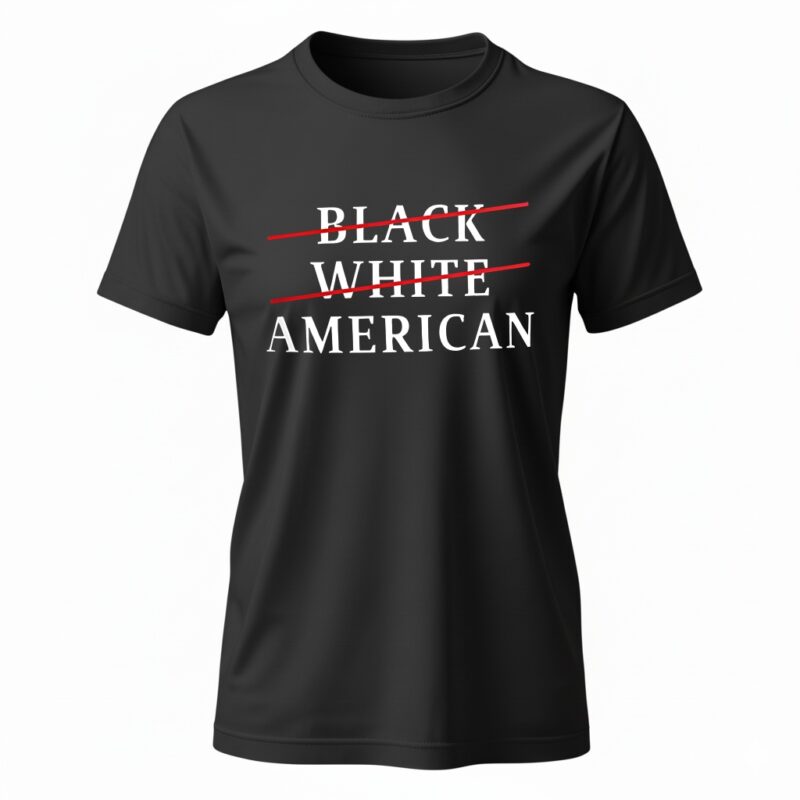 Black white slash American letter_Ladies T-Shirt
