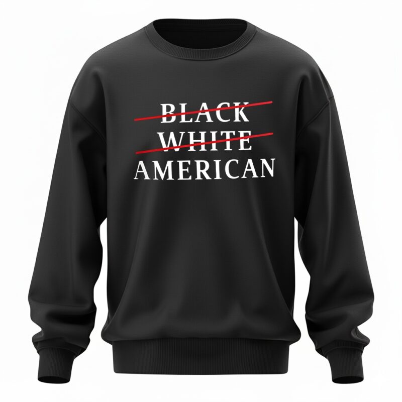 Black white slash American letter_Sweatshirt