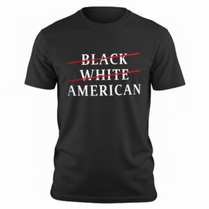 Black white slash American letter_T-shirt