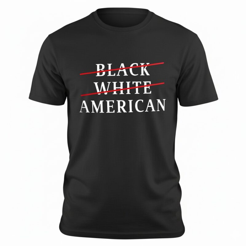 Black white slash American letter_T-shirt