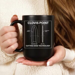 Clovis point cutting edge technology schematic_Ceramic Mug