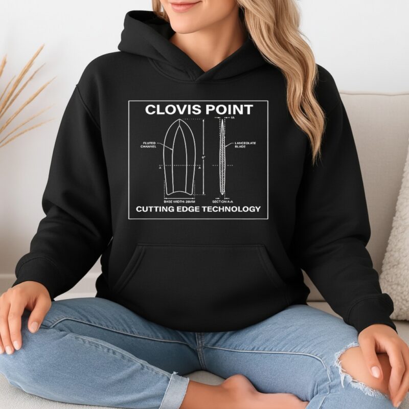 Clovis point cutting edge technology schematic_Hoodie