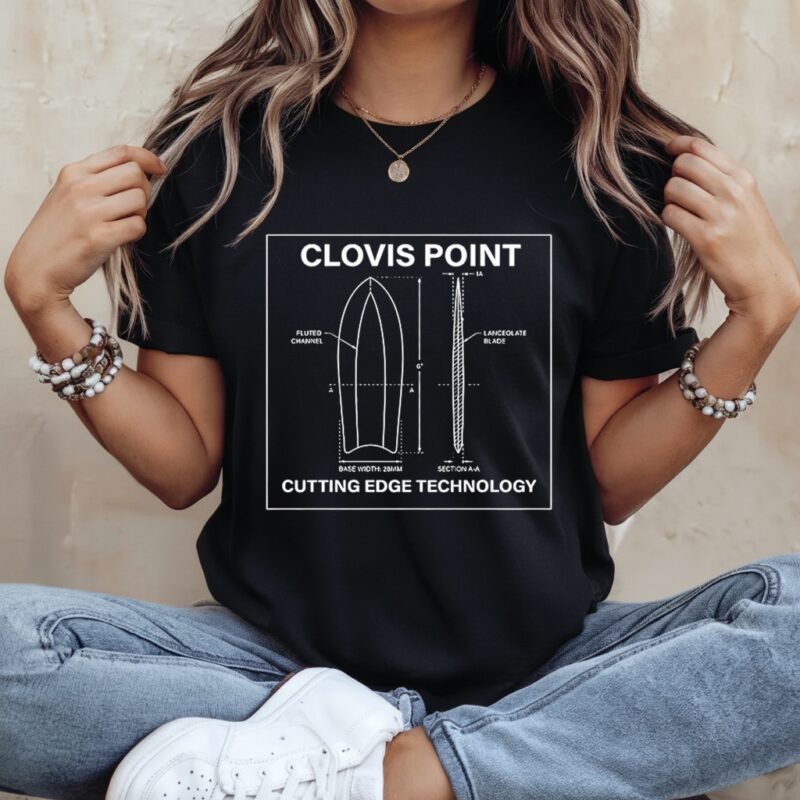 Clovis point cutting edge technology schematic_Ladies T-Shirt