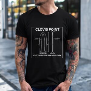 Clovis point cutting edge technology schematic_T-Shirt