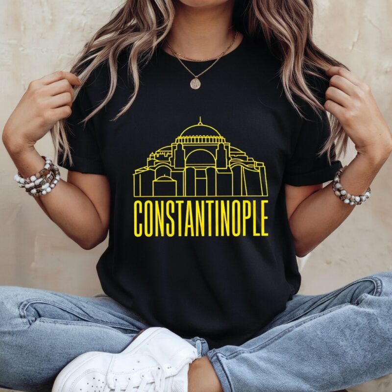 Constantinople Hagia Sofia line art ancient architecture_Ladies T-Shirt
