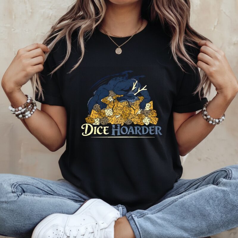 Dice Hoarder dragon Dungeons and Dragons_Ladies T-Shirt