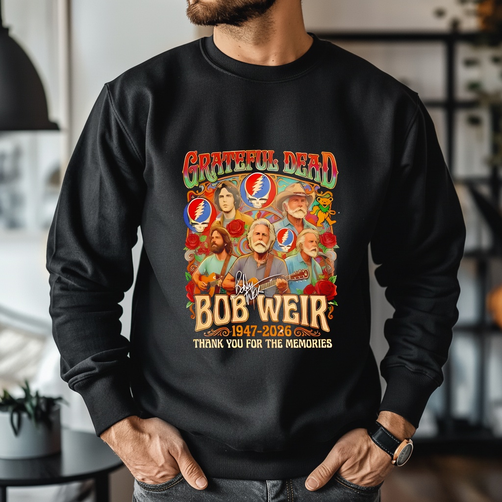 Grateful Dead Bob Weir 1947-2026 Thank You For The Memories Signature_Crewneck Sweatshirt