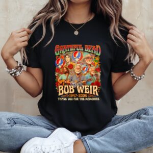 Grateful Dead Bob Weir 1947-2026 Thank You For The Memories Signature_Ladies T-Shirt