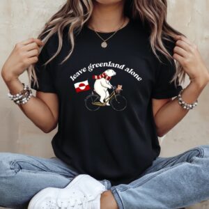 Leave Greenland alone Polar bear riding a bicycle_Ladies T-Shirt