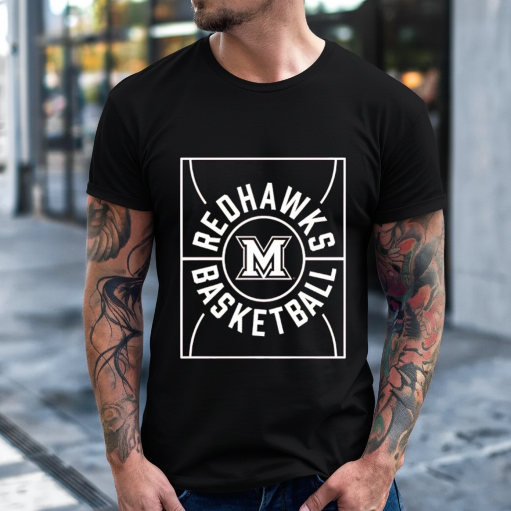 Miami Redhawks Full Court Basketball_T-Shirt