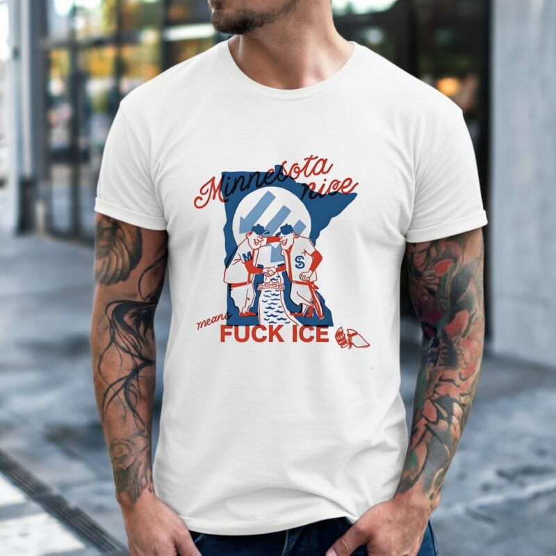 Minnesota nice means fuck ICE baseball cartoon_Classic Men's T-Shirt