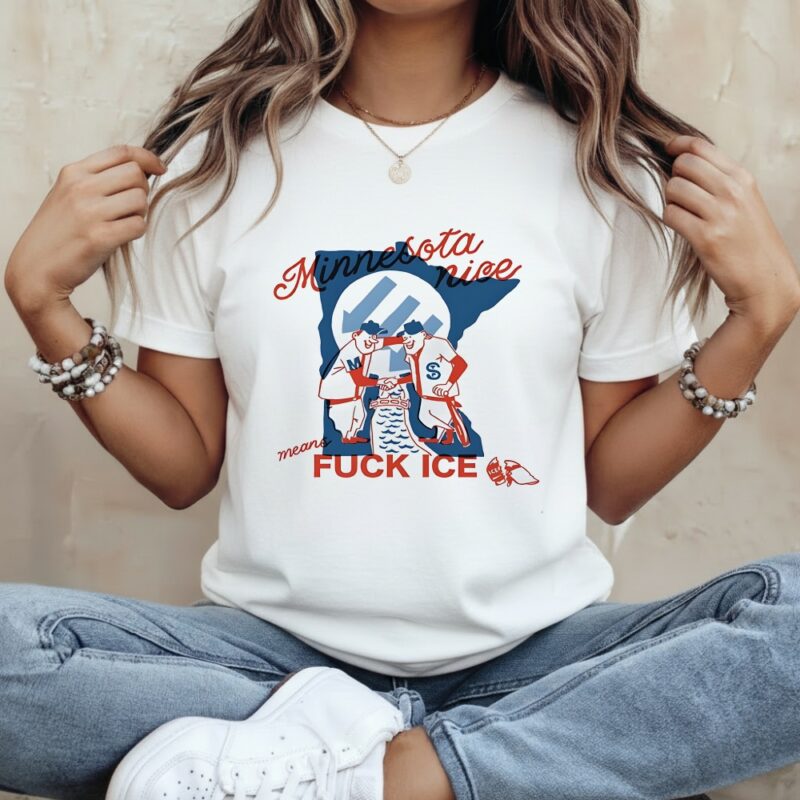 Minnesota nice means fuck ICE baseball cartoon_Classic Women's T-Shirt