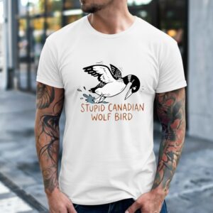 Stupid Canadian Wolf Bird Romance Hockey_Classic Men's T-Shirt