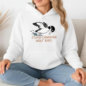Stupid Canadian Wolf Bird Romance Hockey_Hoodie